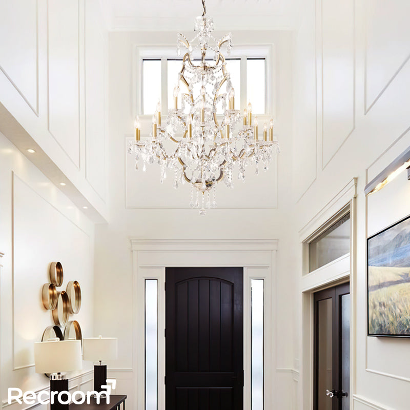 Rococonut Crystal Outdoor Chandelier 40” - Zonesus