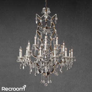 Rococonut Crystal Outdoor Chandelier 40” - Zonesus