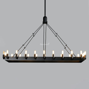 Caminon Vintage Filament Rectangular Chandelier 41“ 52" - Zonesus