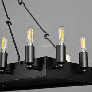 Caminon Vintage Filament Rectangular Chandelier 41“ 52" - Zonesus