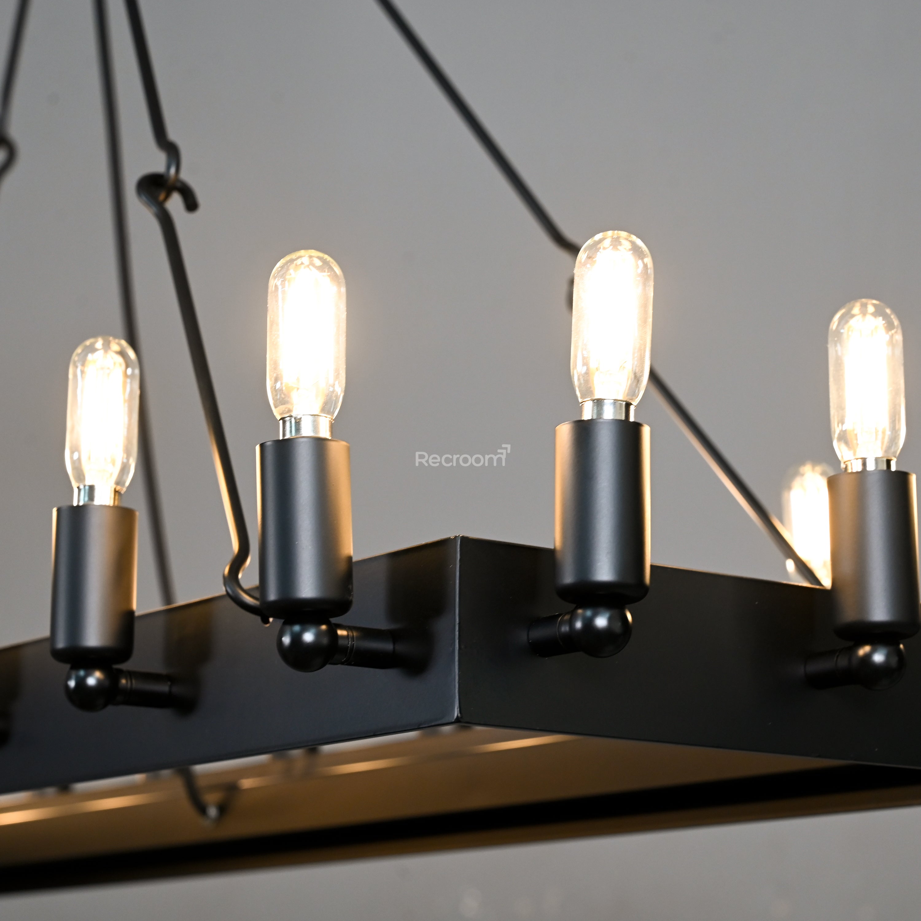 Caminon Vintage Filament Rectangular Chandelier 41“ 52" - Zonesus