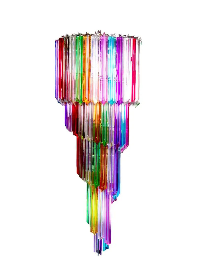 Murano chandelier – Spiral – 86 prisms – Multi - Zonesus