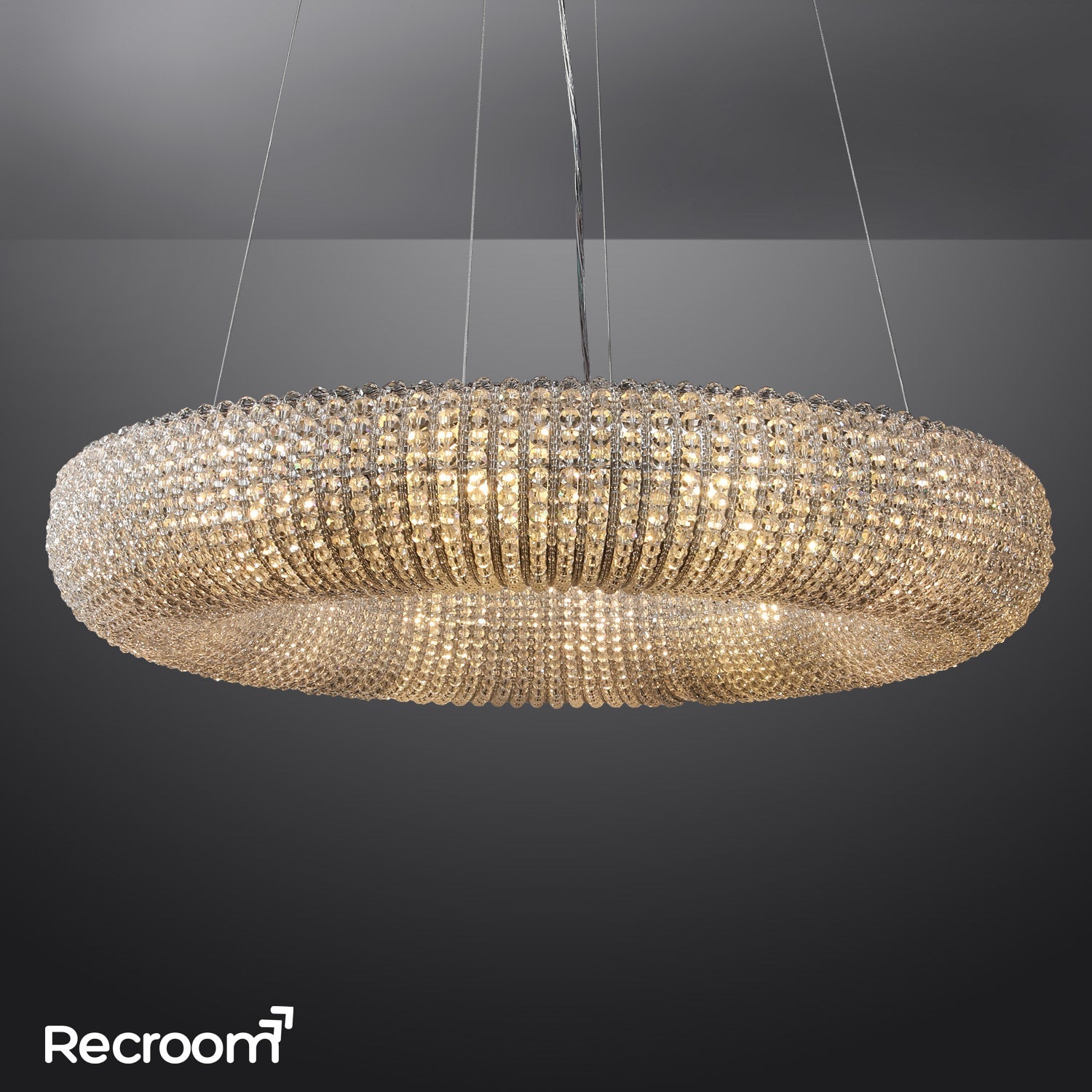 Cristal Hallo Round LED Chandelier 41" - Zonesus