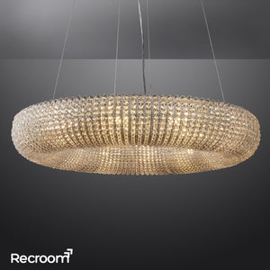 Cristal Hallo Round LED Chandelier 41" - Zonesus