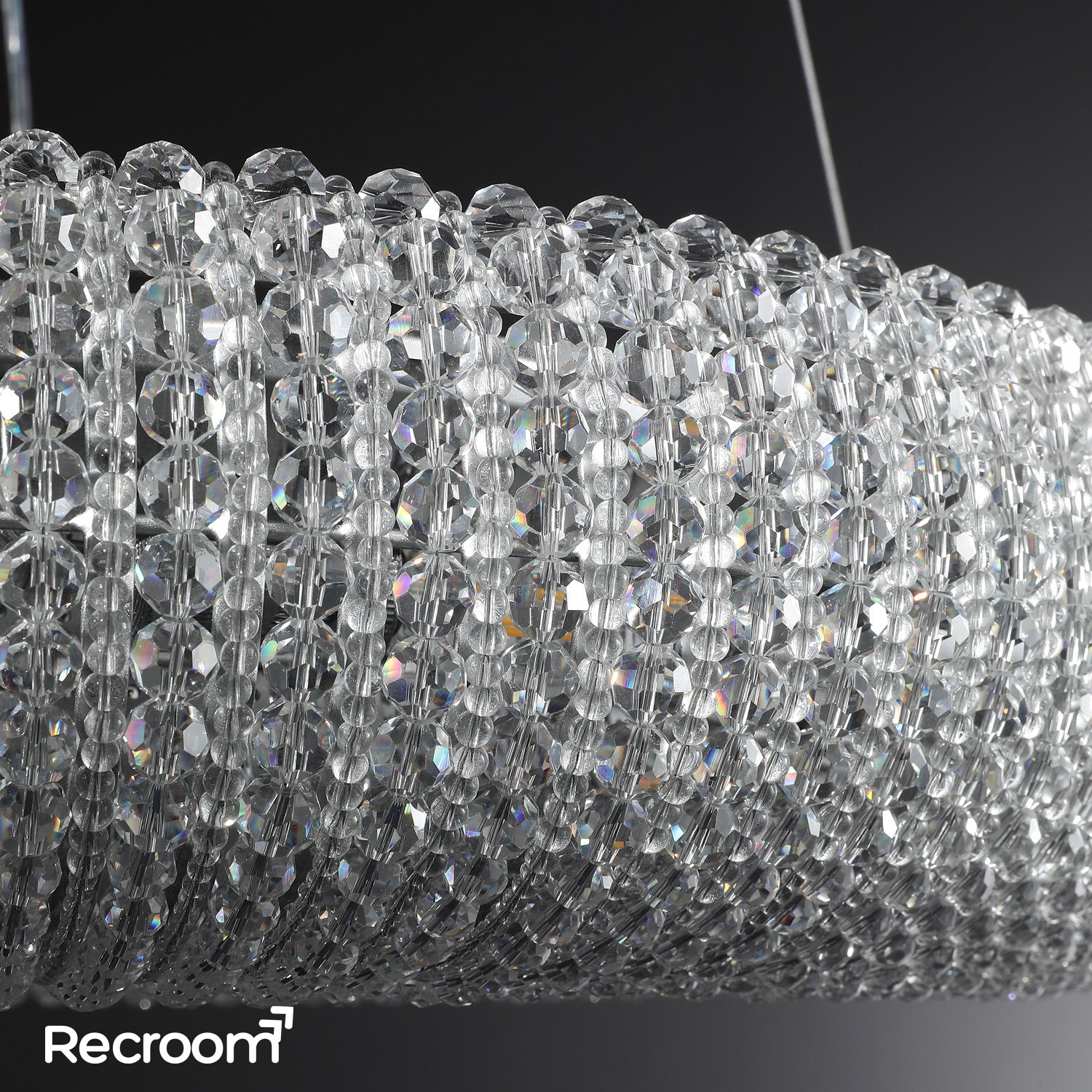 Cristal Hallo Round LED Chandelier 41" - Zonesus
