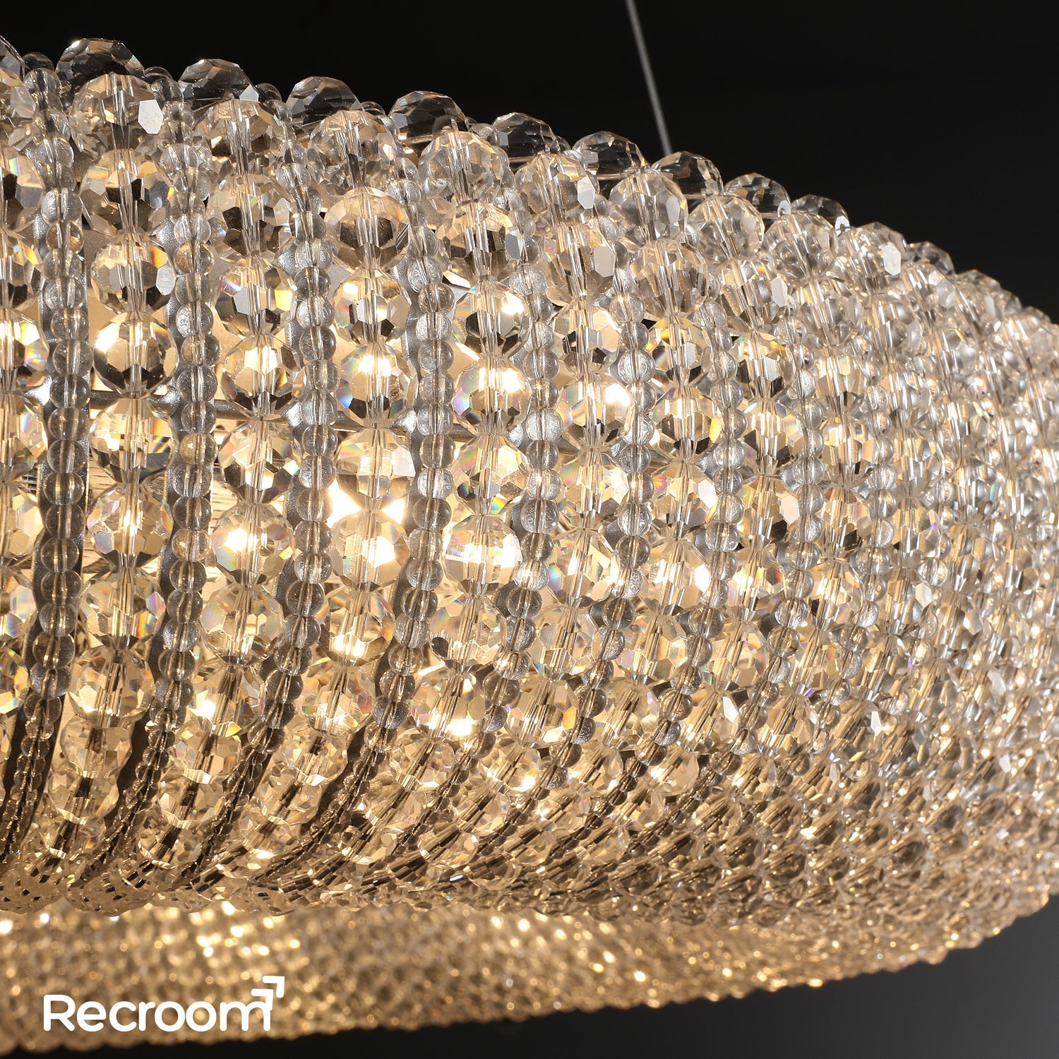 Cristal Hallo Round LED Chandelier 41" - Zonesus