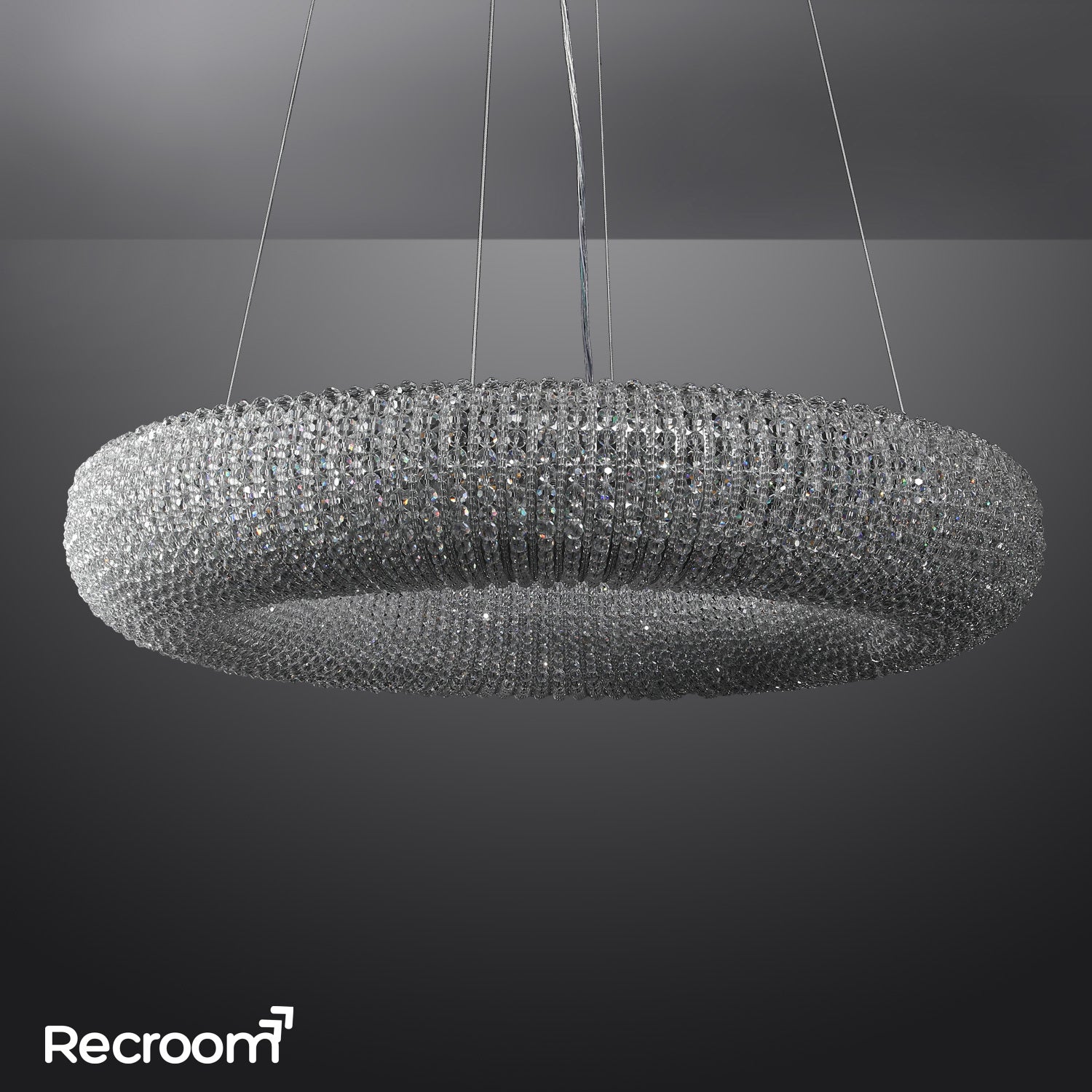 Cristal Hallo Round LED Chandelier 41" - Zonesus