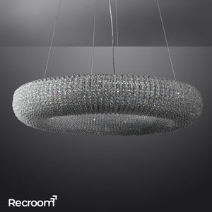Cristal Hallo Round LED Chandelier 41" - Zonesus