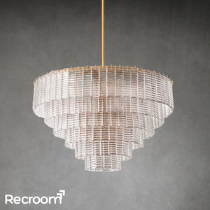 Sirena Clear Glass Round Chandelier 41" - Zonesus