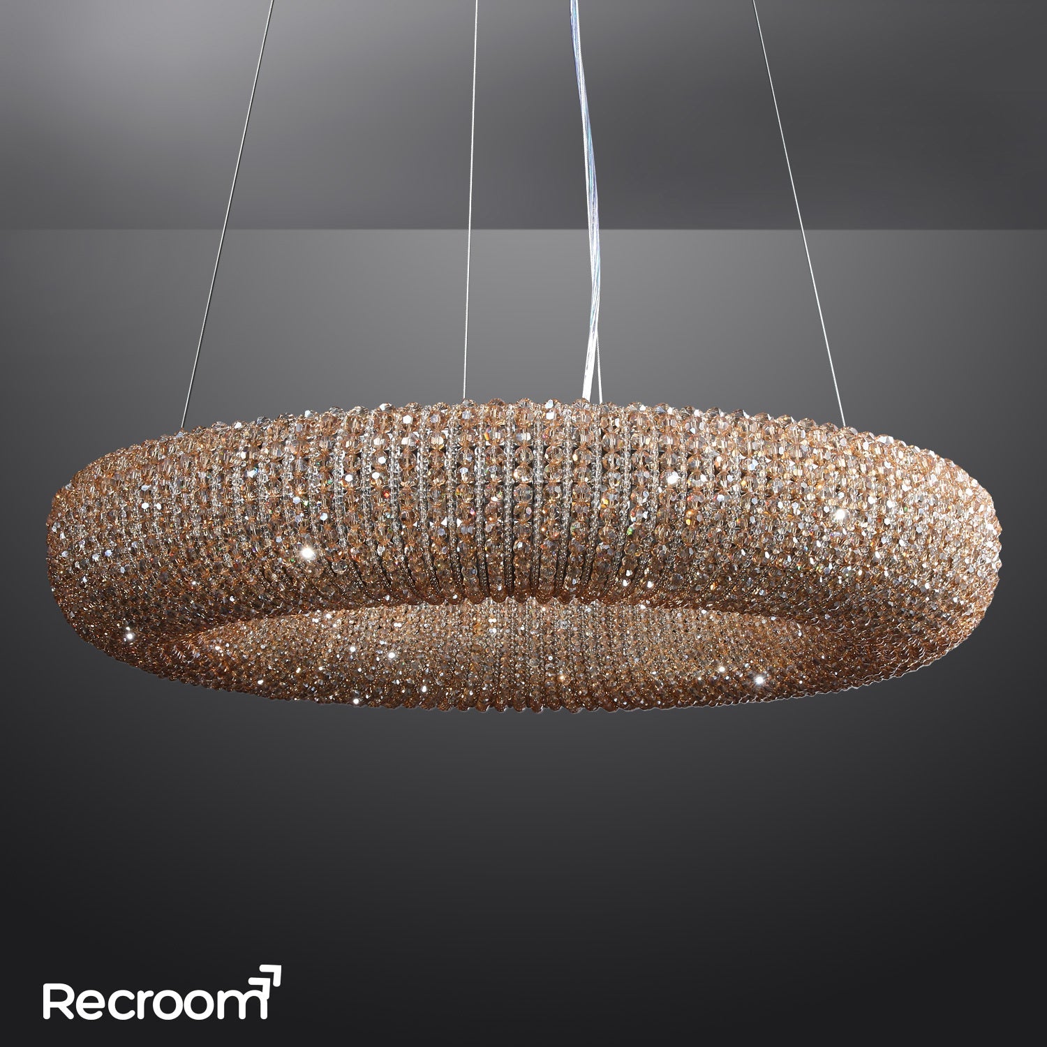 Cristal Hallo Round LED Chandelier 41" - Zonesus