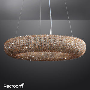 Cristal Hallo Round LED Chandelier 41" - Zonesus