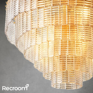 Sirena Clear Glass Round Chandelier 41" - Zonesus