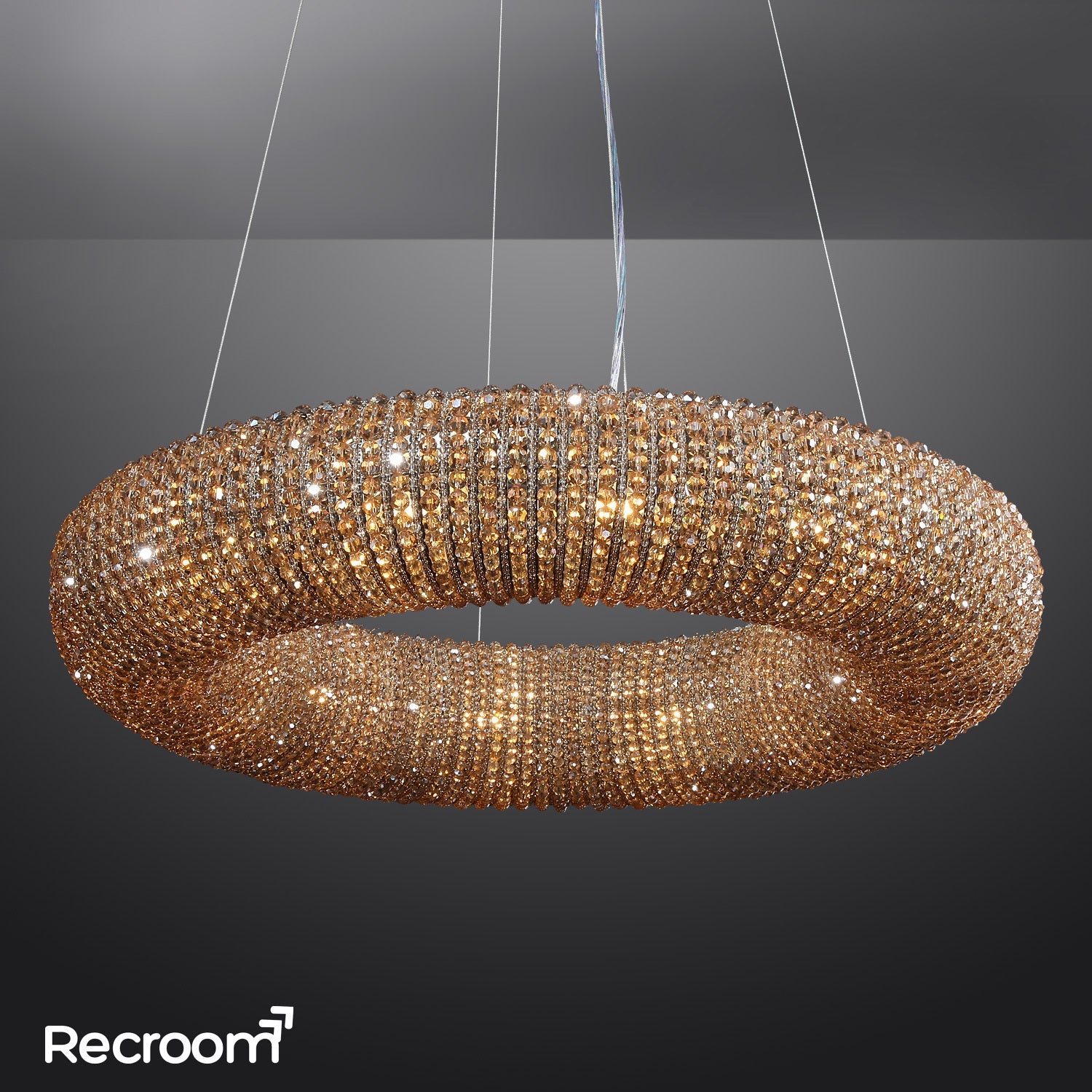 Cristal Hallo Round LED Chandelier 41" - Zonesus