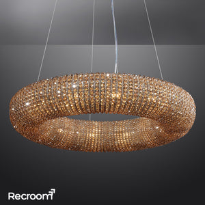 Cristal Hallo Round LED Chandelier 41" - Zonesus