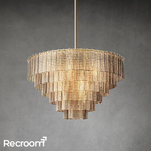 Sirena Clear Glass Round Chandelier 41" - Zonesus