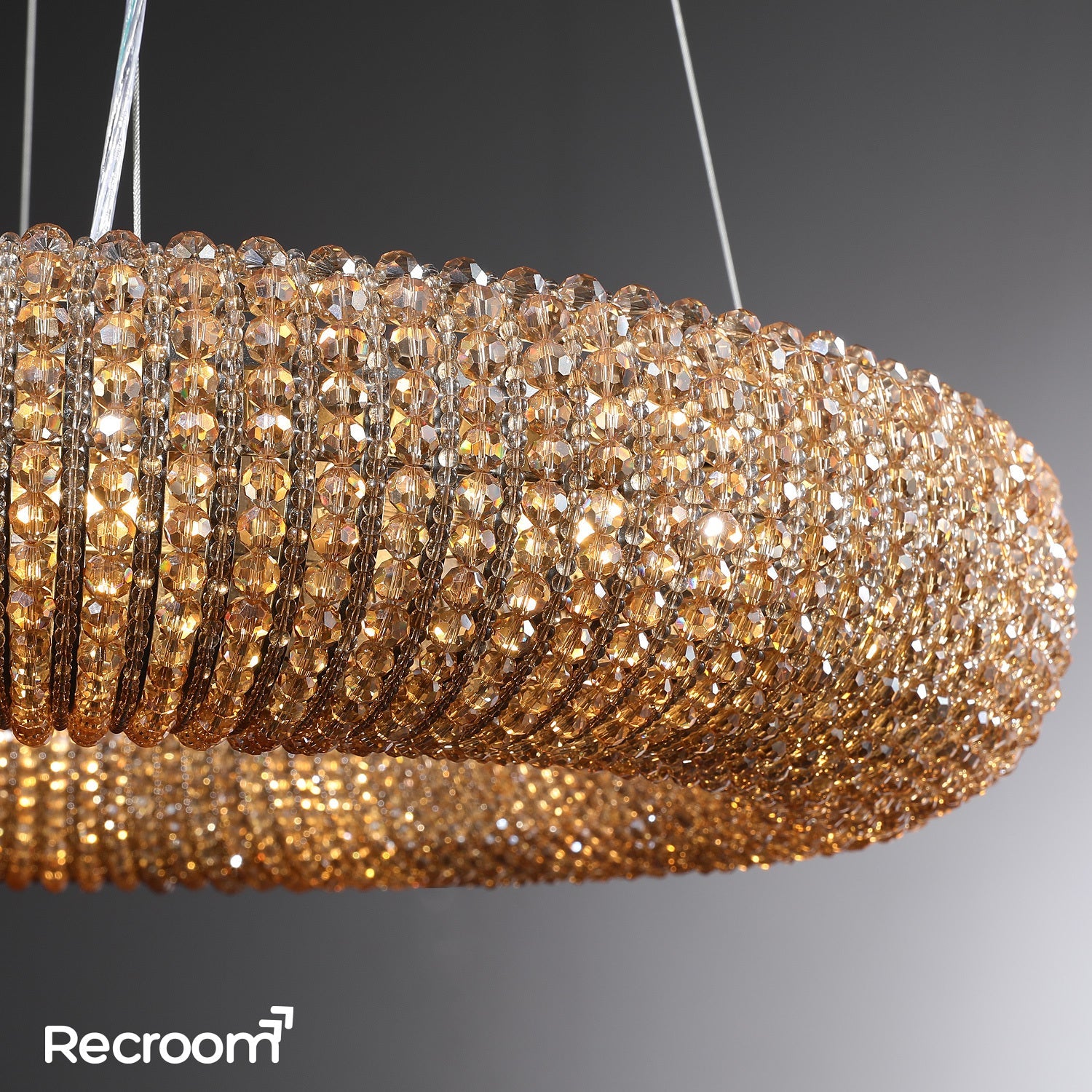 Cristal Hallo Round LED Chandelier 41" - Zonesus