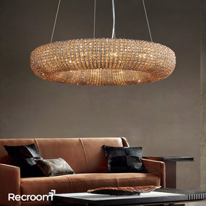 Cristal Hallo Round LED Chandelier 41" - Zonesus