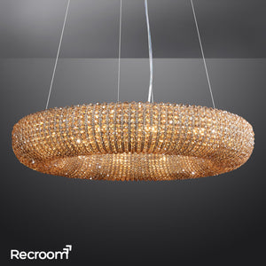 Cristal Hallo Round LED Chandelier 41" - Zonesus