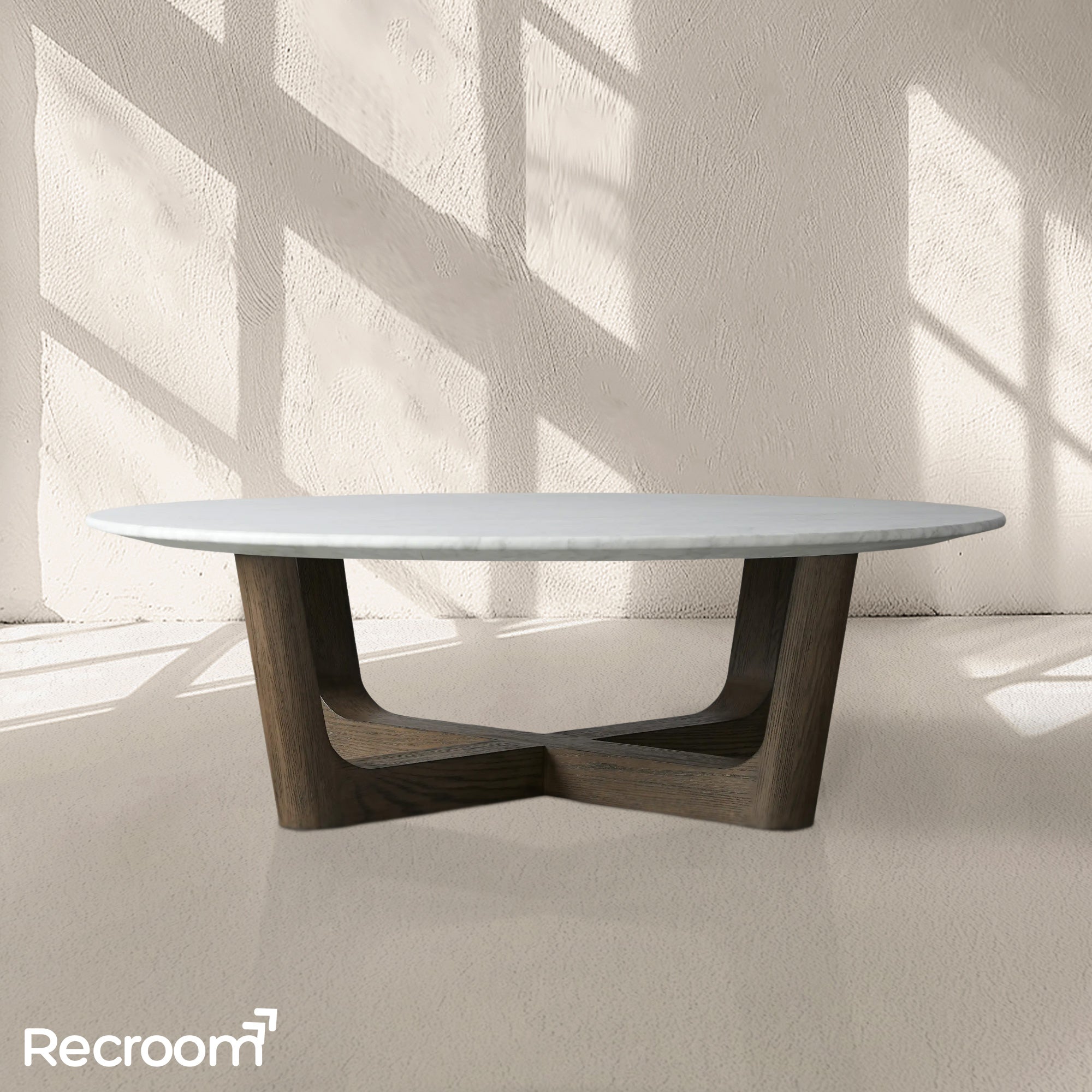 San Germani Round Stone Coffee Table with Rennes Base - Zonesus