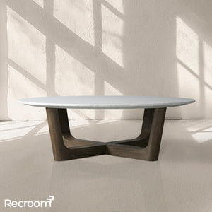 San Germani Round Stone Coffee Table with Rennes Base - Zonesus