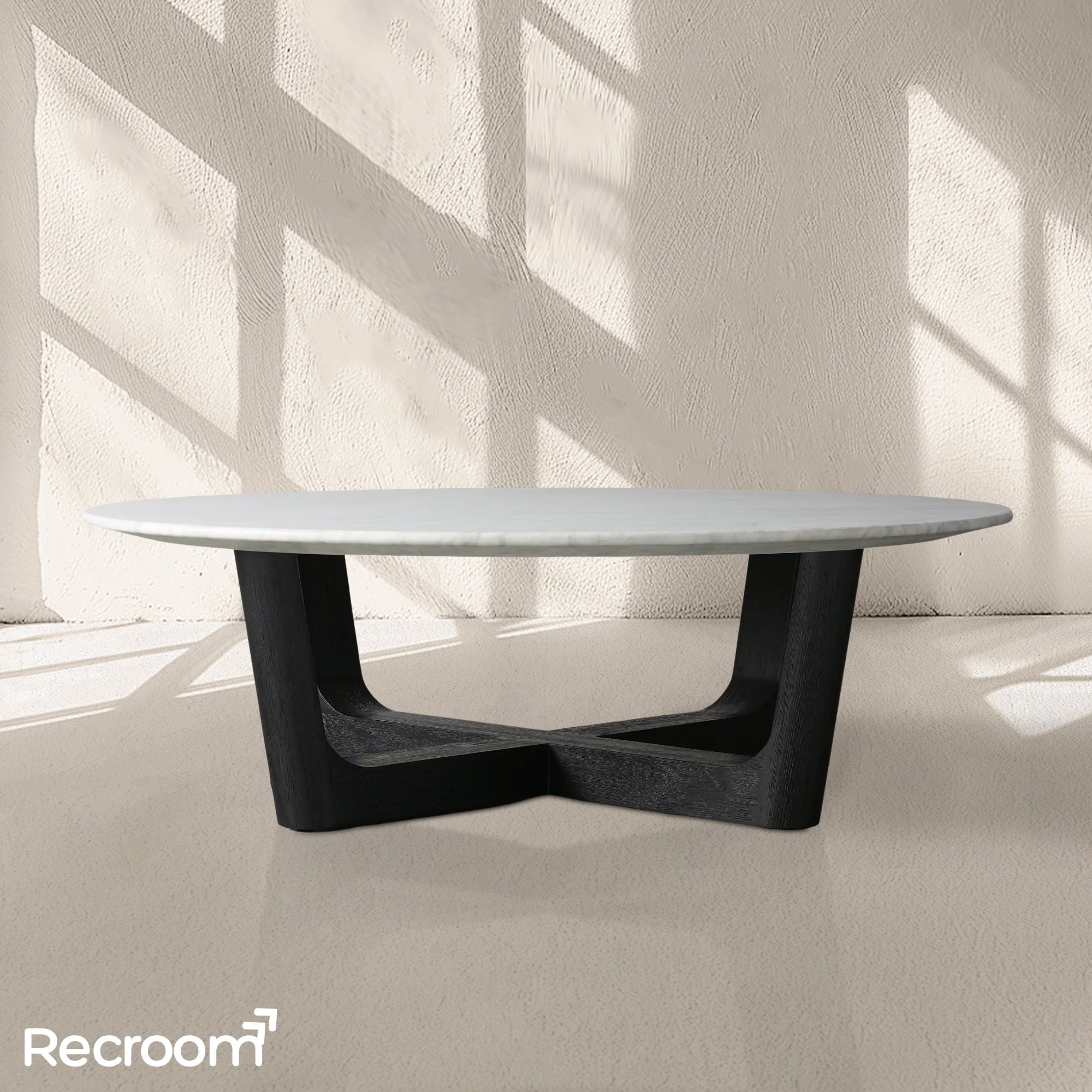 San Germani Round Stone Coffee Table with Rennes Base - Zonesus