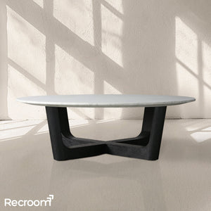 San Germani Round Stone Coffee Table with Rennes Base - Zonesus