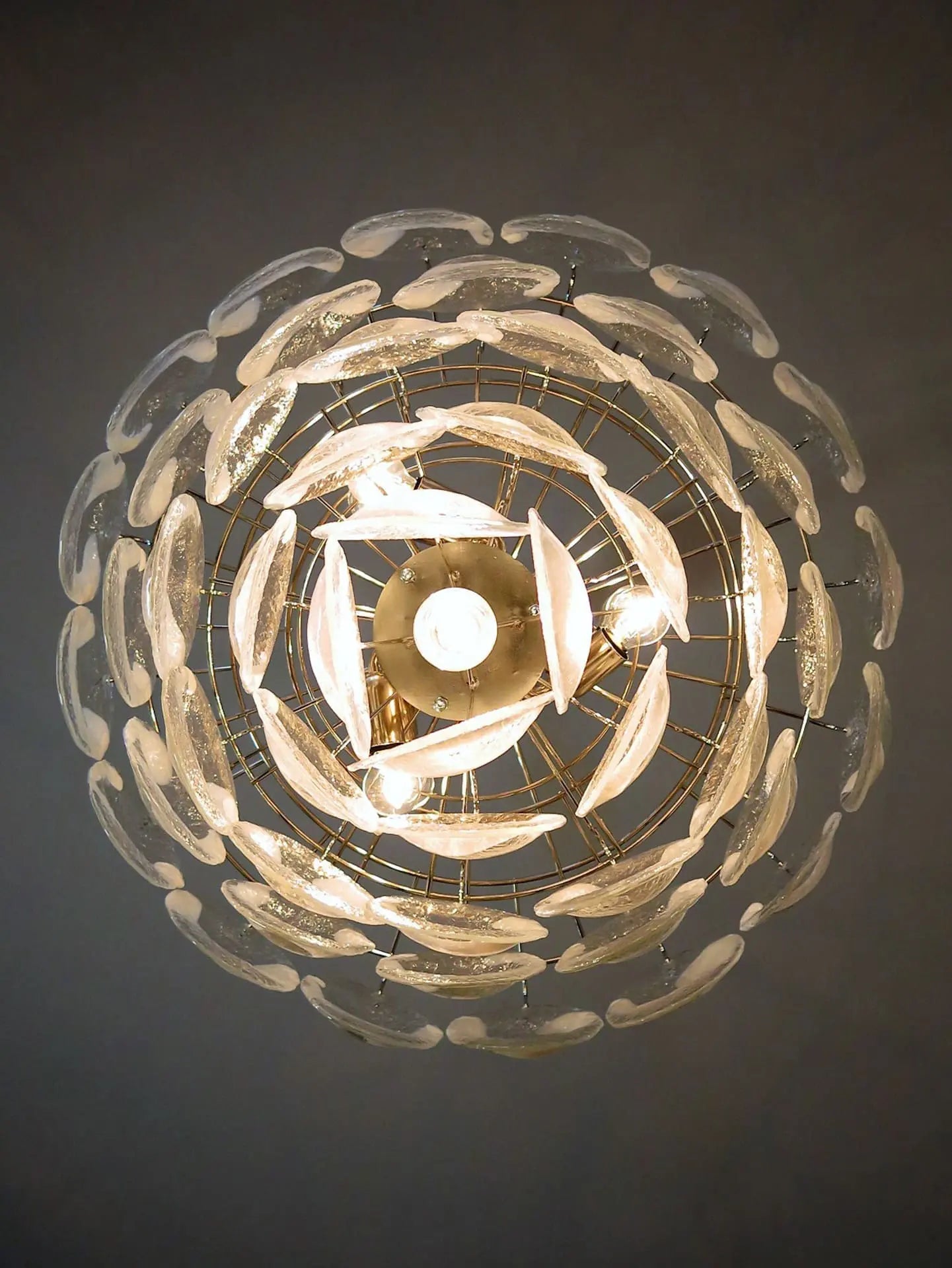 Murano Chandelier – 50 Lattimo glass – Transparent - Zonesus