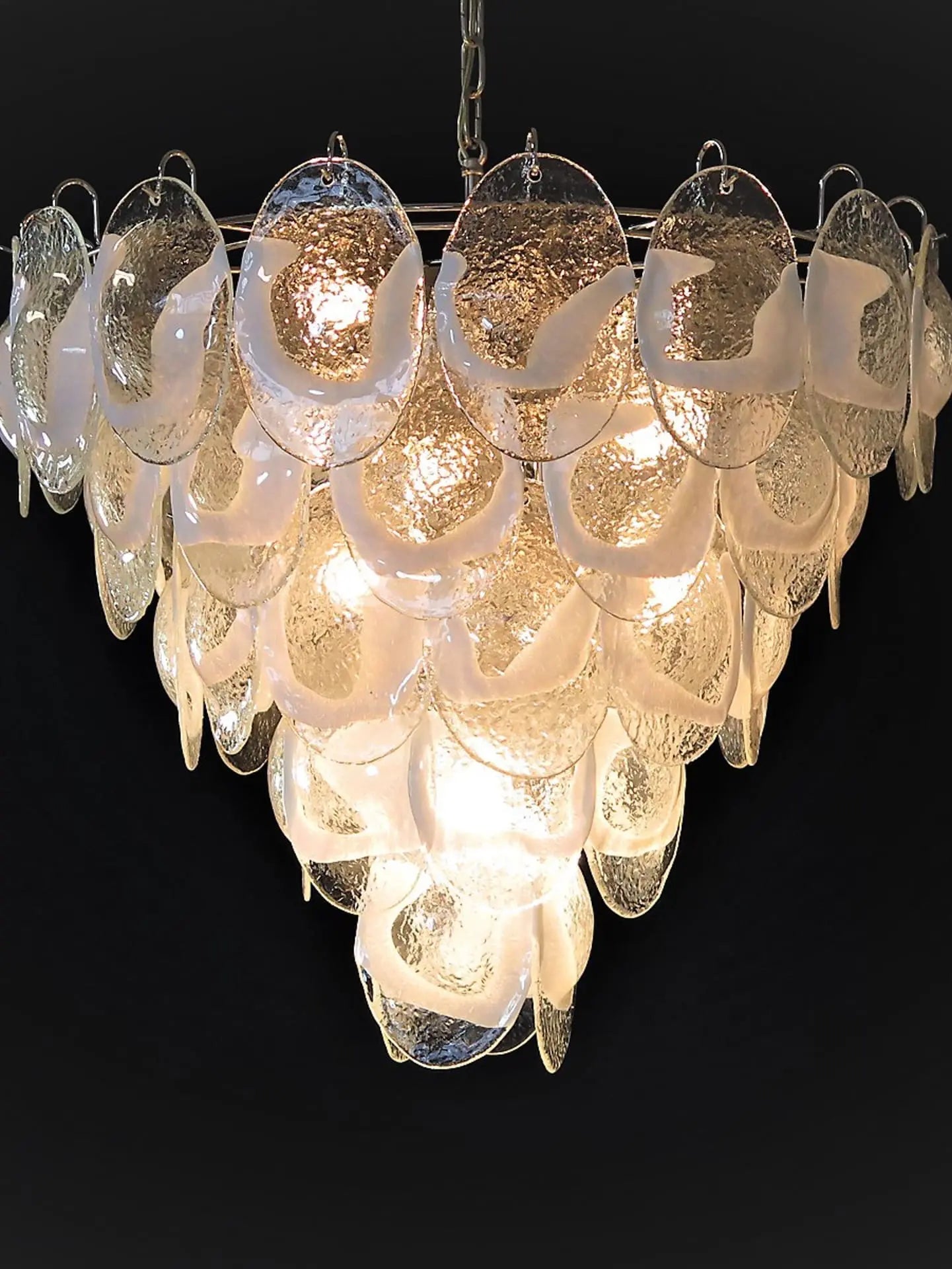 Murano Chandelier – 50 Lattimo glass – Transparent - Zonesus