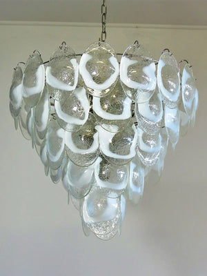 Murano Chandelier – 50 Lattimo glass – Transparent - Zonesus