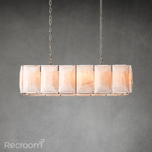 Harllow Calcite Rectangular Chandelier 42" - Zonesus
