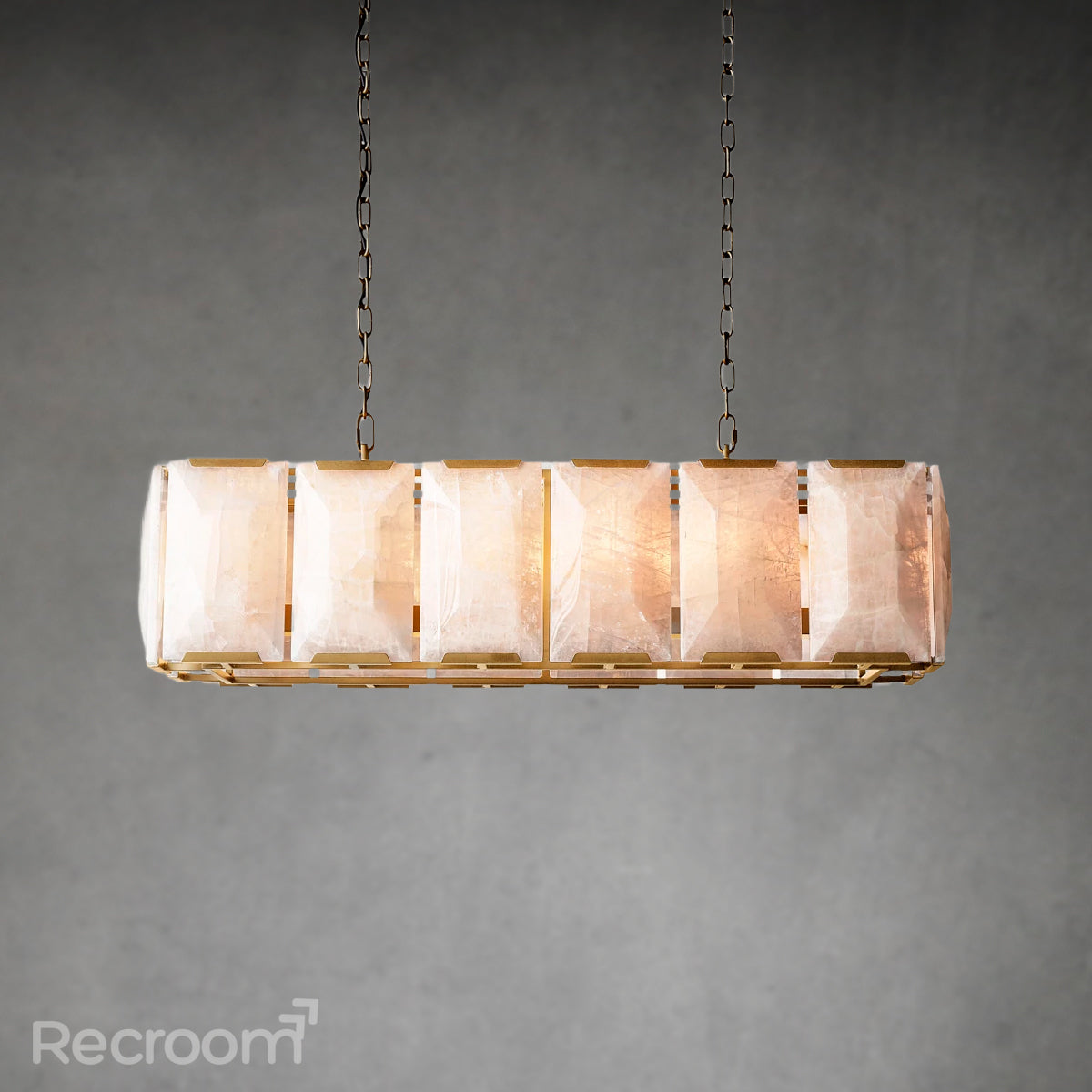 Harllow Calcite Rectangular Chandelier 42" - Zonesus