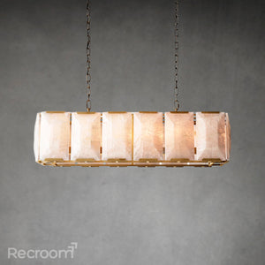 Harllow Calcite Rectangular Chandelier 42" - Zonesus