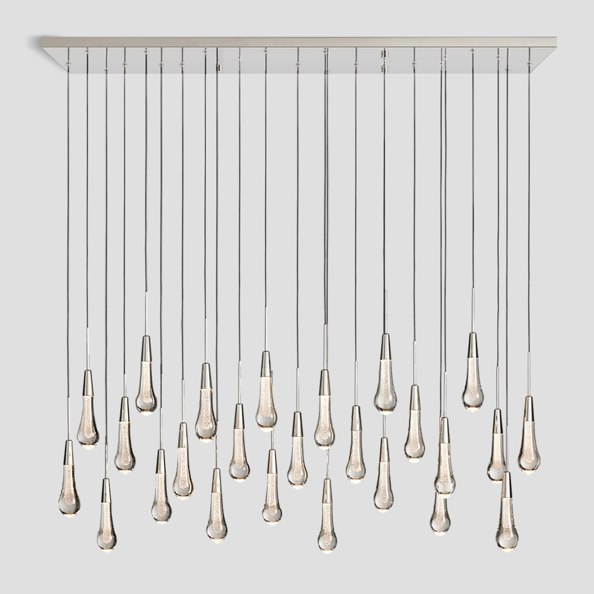 Solitaire Crystal Linear Chandelier 37" 50" 60'' 70" 87" 120''W - Zonesus