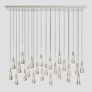 Solitaire Crystal Linear Chandelier 37" 50" 60'' 70" 87" 120''W - Zonesus