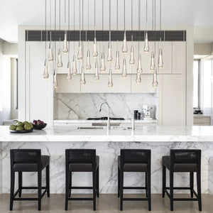Solitaire Crystal Linear Chandelier 37" 50" 60'' 70" 87" 120''W - Zonesus