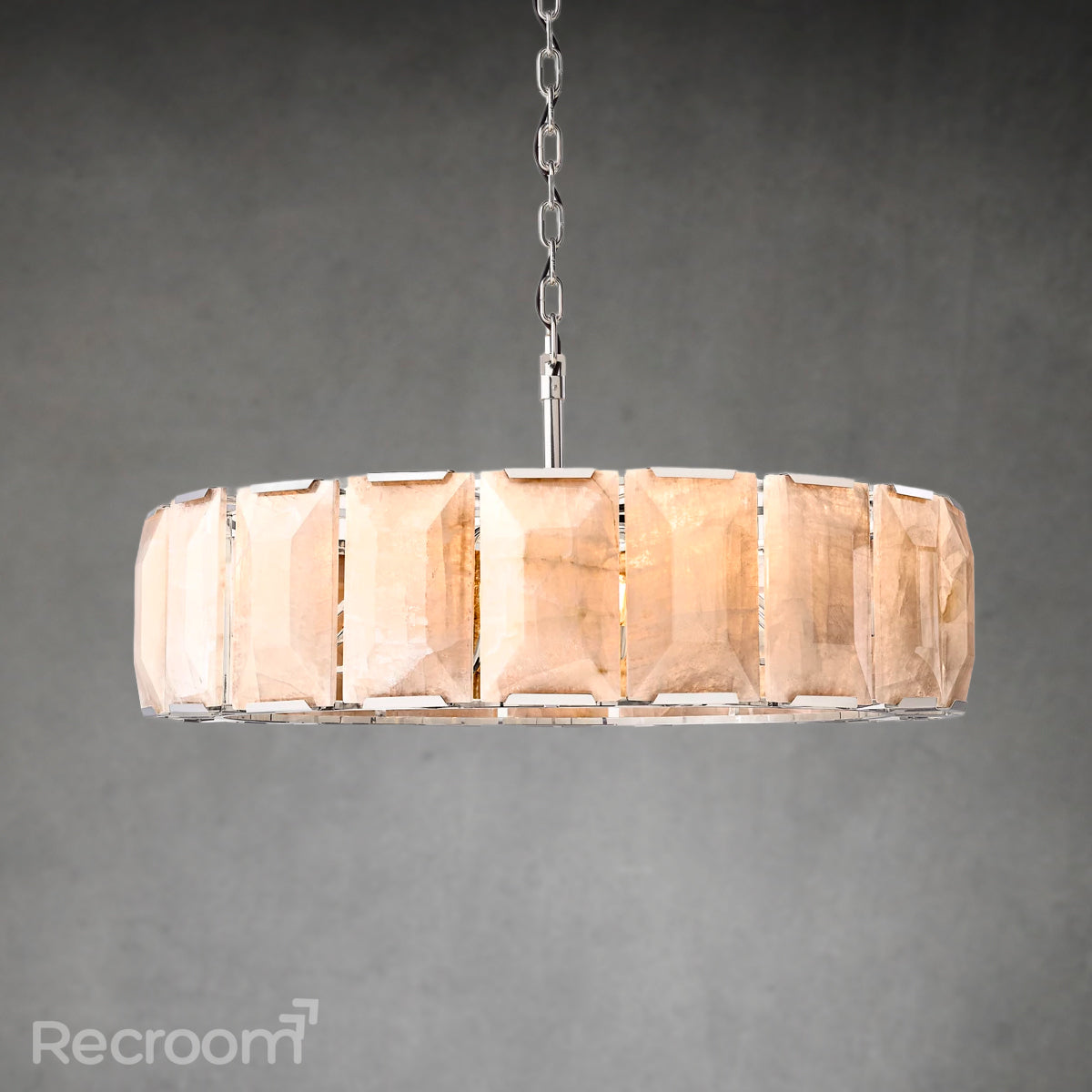 Harllow Calcite Round Chandelier 43" - Zonesus