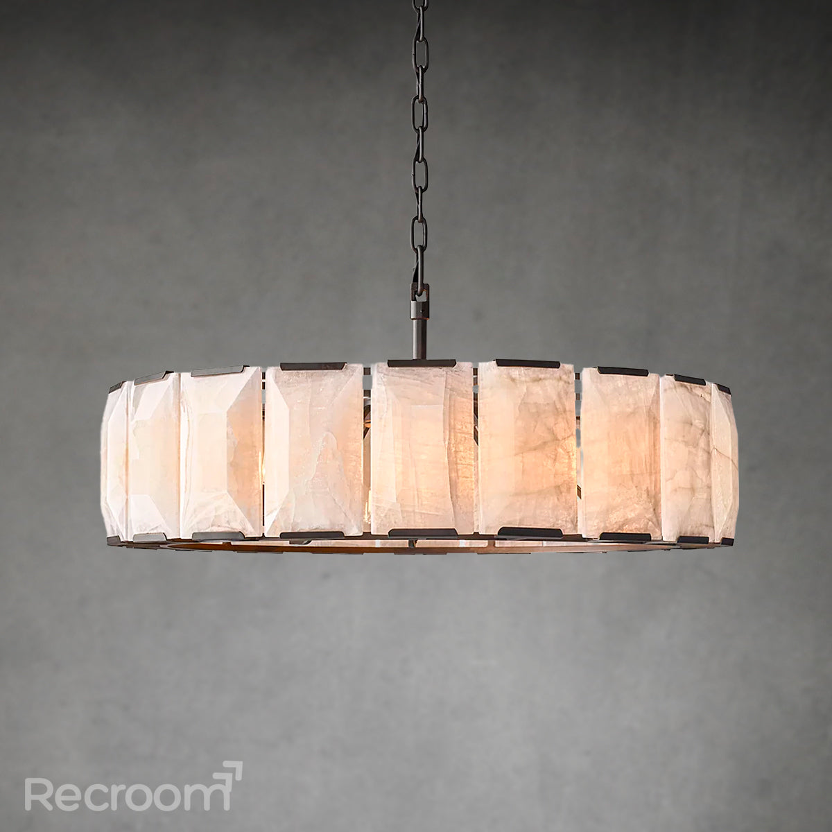 Harllow Calcite Round Chandelier 43" - Zonesus