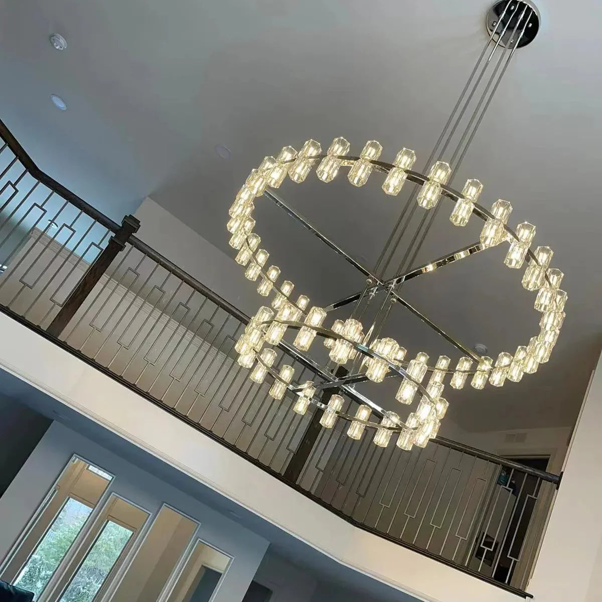 Arcachonest LED Round 2-Tier Chandelier 60" - Zonesus