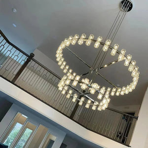 Arcachonest LED Round 2-Tier Chandelier 60" - Zonesus