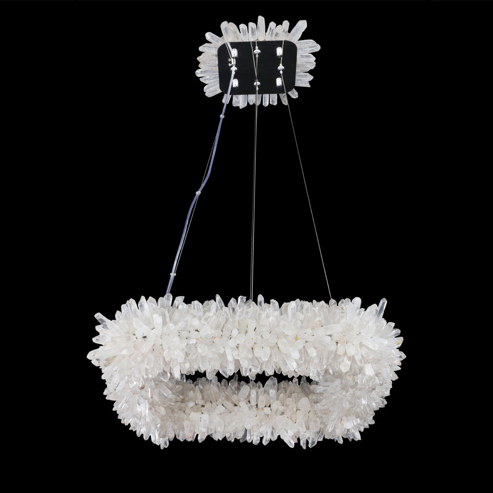 Cervine Square Geode Quartz Crystal Chandelier 24" - Zonesus