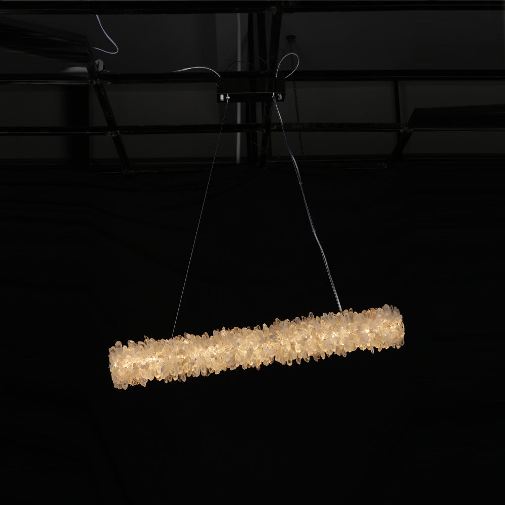 Cervine Linear Geode Quartz Crystal Pendant Light - Zonesus