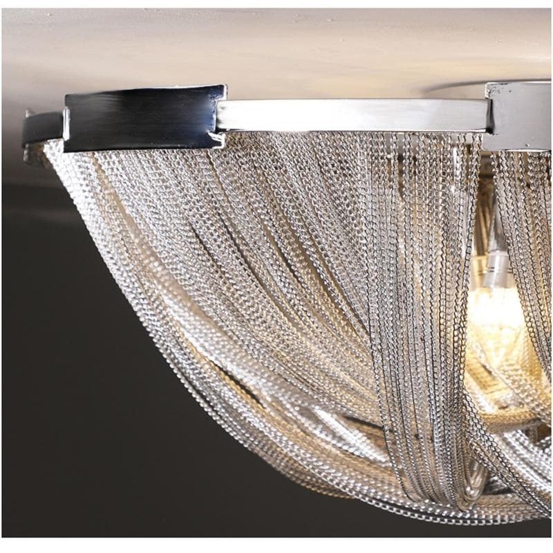 Alisa Luxury Aluminum Chain Tassel Flushmounts - Zonesus