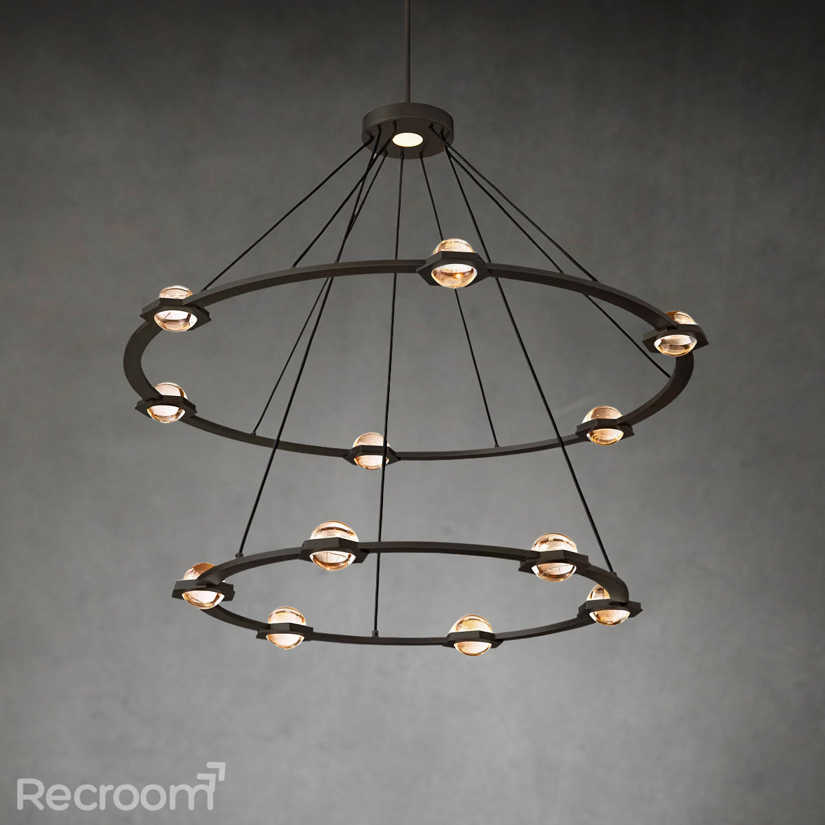 Eclitant Two-Tier Round Chandelier 48" - Zonesus