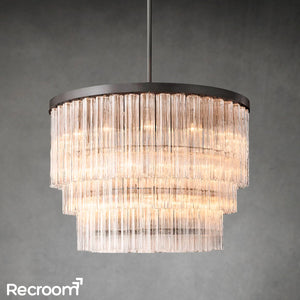 Cielloie Three Tier Round Chandelier 48" - Zonesus