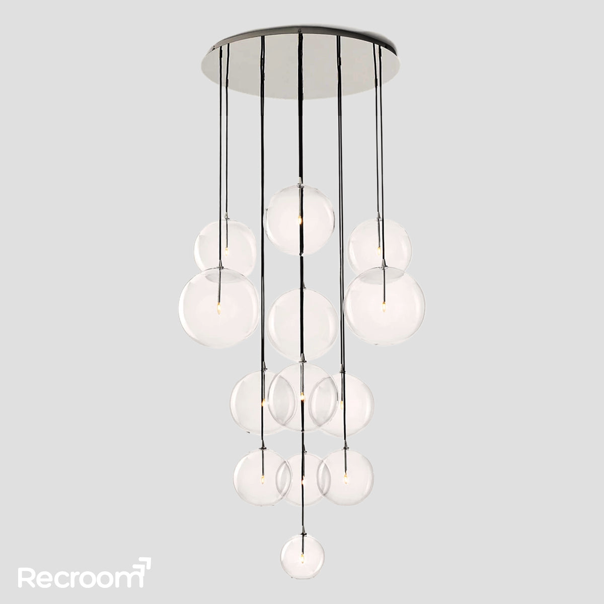 Glass Global Mobile Cluster Chandelier 44" - Zonesus