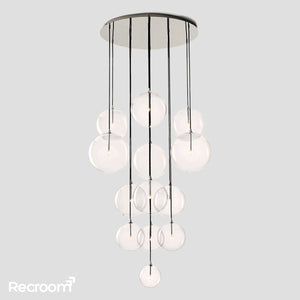 Glass Global Mobile Cluster Chandelier 44" - Zonesus