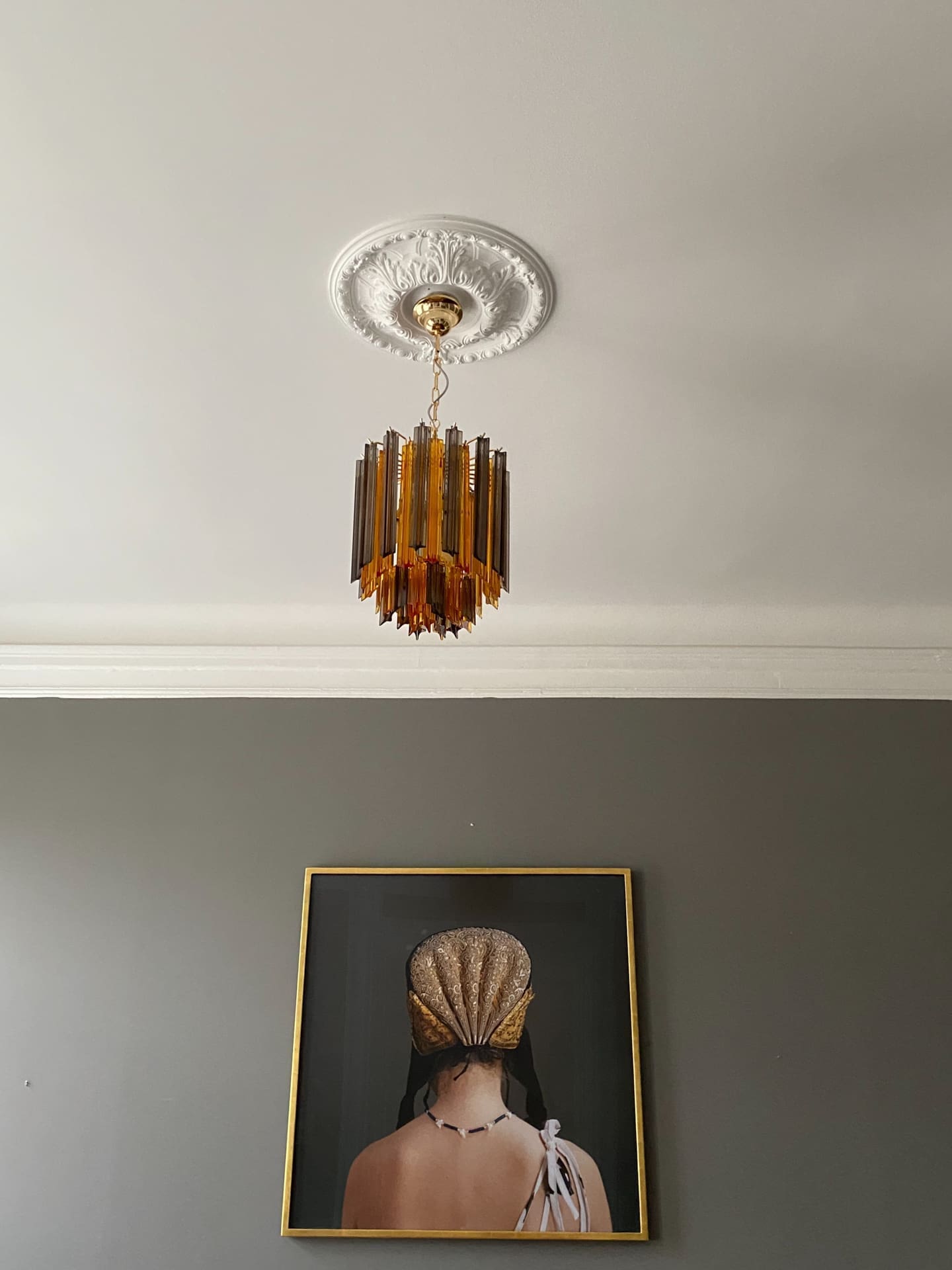 Murano Chandelier – 47 prisms – Amber/Smoked - Zonesus