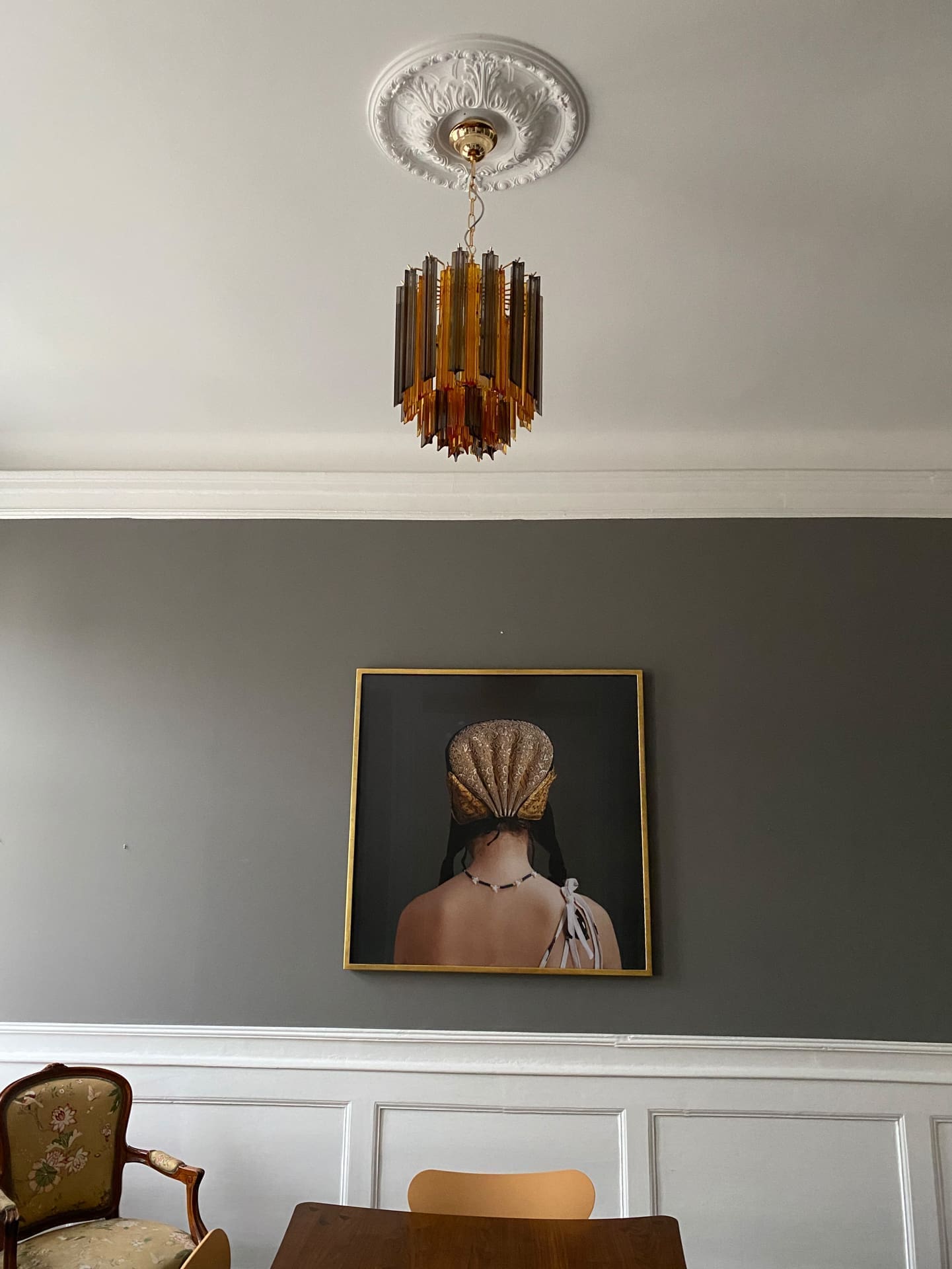 Murano Chandelier – 47 prisms – Amber/Smoked - Zonesus
