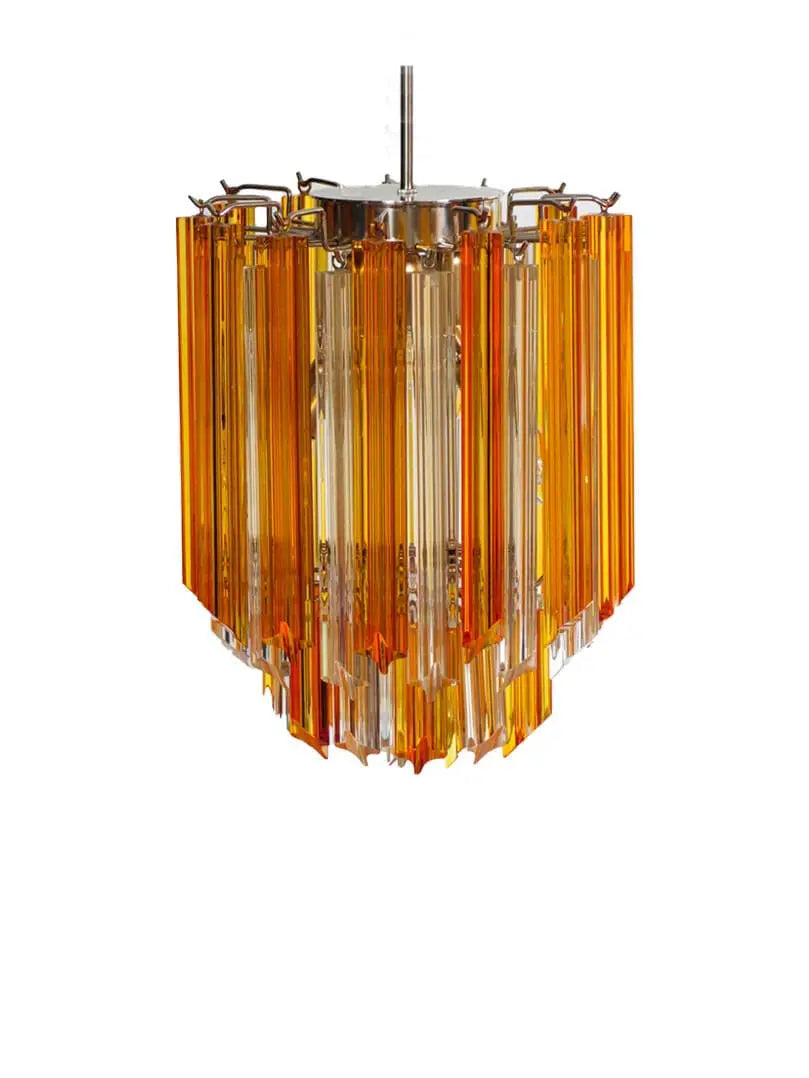Murano Chandelier – 47 prisms – Amber/Transparent - Zonesus