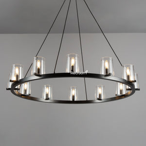 Pauillyc Clear Glass Round Chandelier 36" 48" 60" - Zonesus